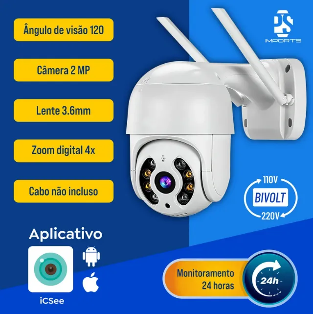Câmera Ip Icsee Prova Dágua Infravermelho Externa Wifi