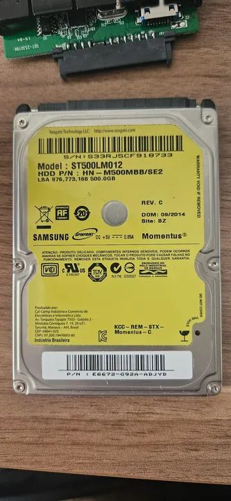 Kit HD externo com HD de Notebook 500GB - Foto 2