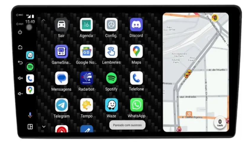  Multimidia Tela 9 Polegadas Sistema Android 4Gb-64Gb Gps Integrado Qled Carplay Sem Fio - Foto 5