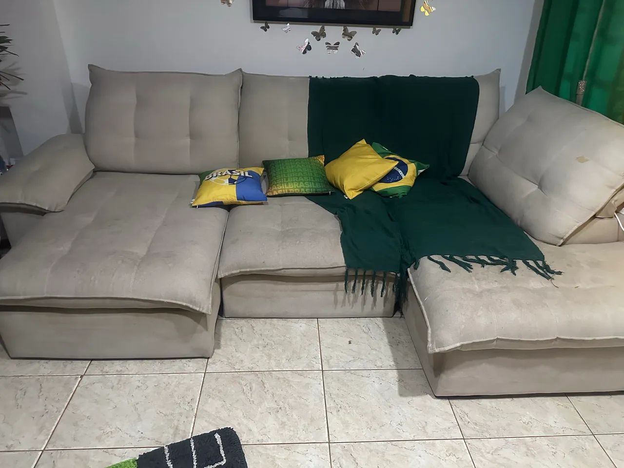 Sofá SUPER NOVO! Retrátil e Reclinável DE LINHO!!! - Foto 4