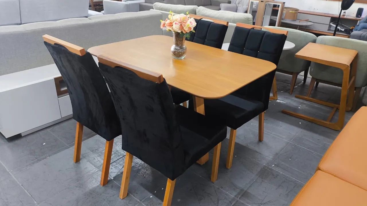 Mesa completa madeira pronta entrega 