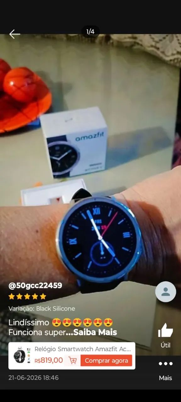 Amazfit active 2 funcionando perfeitamente carregador caixa e cabo.