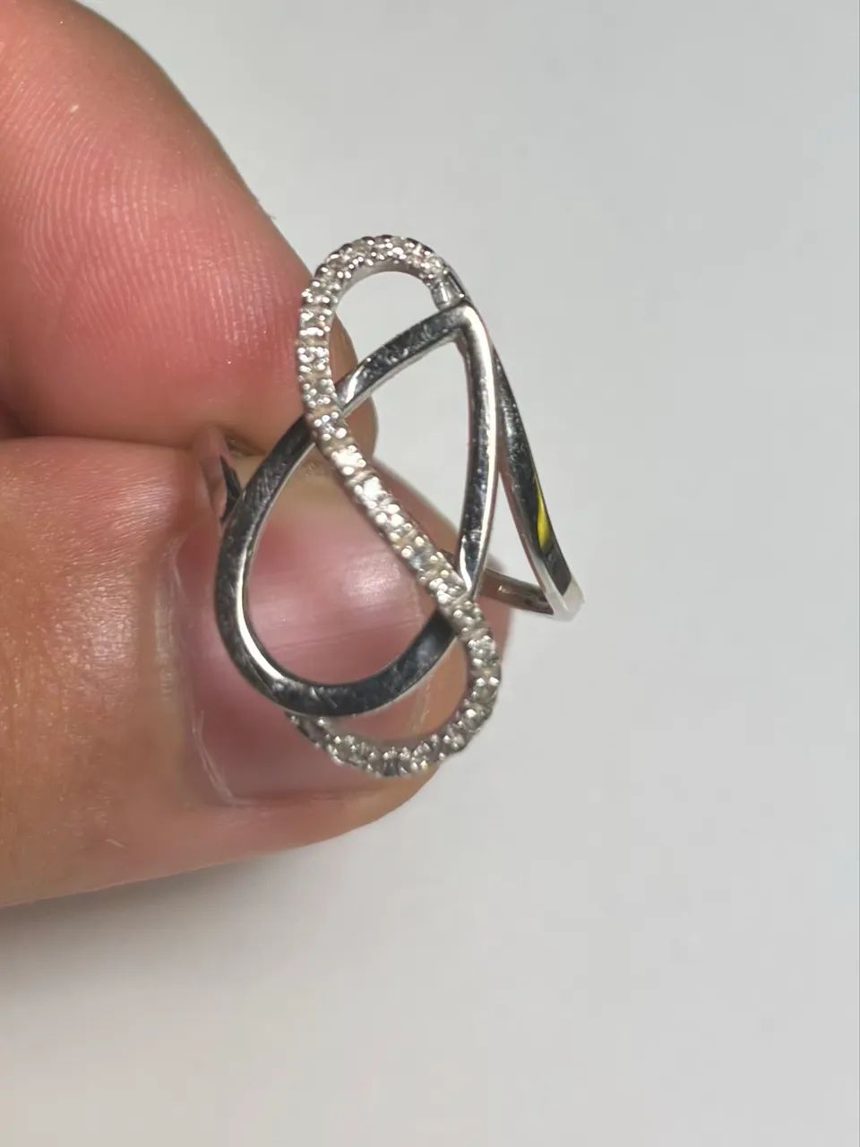 Anel Vivara Ouro Branco com Brilhantes  - Foto 4