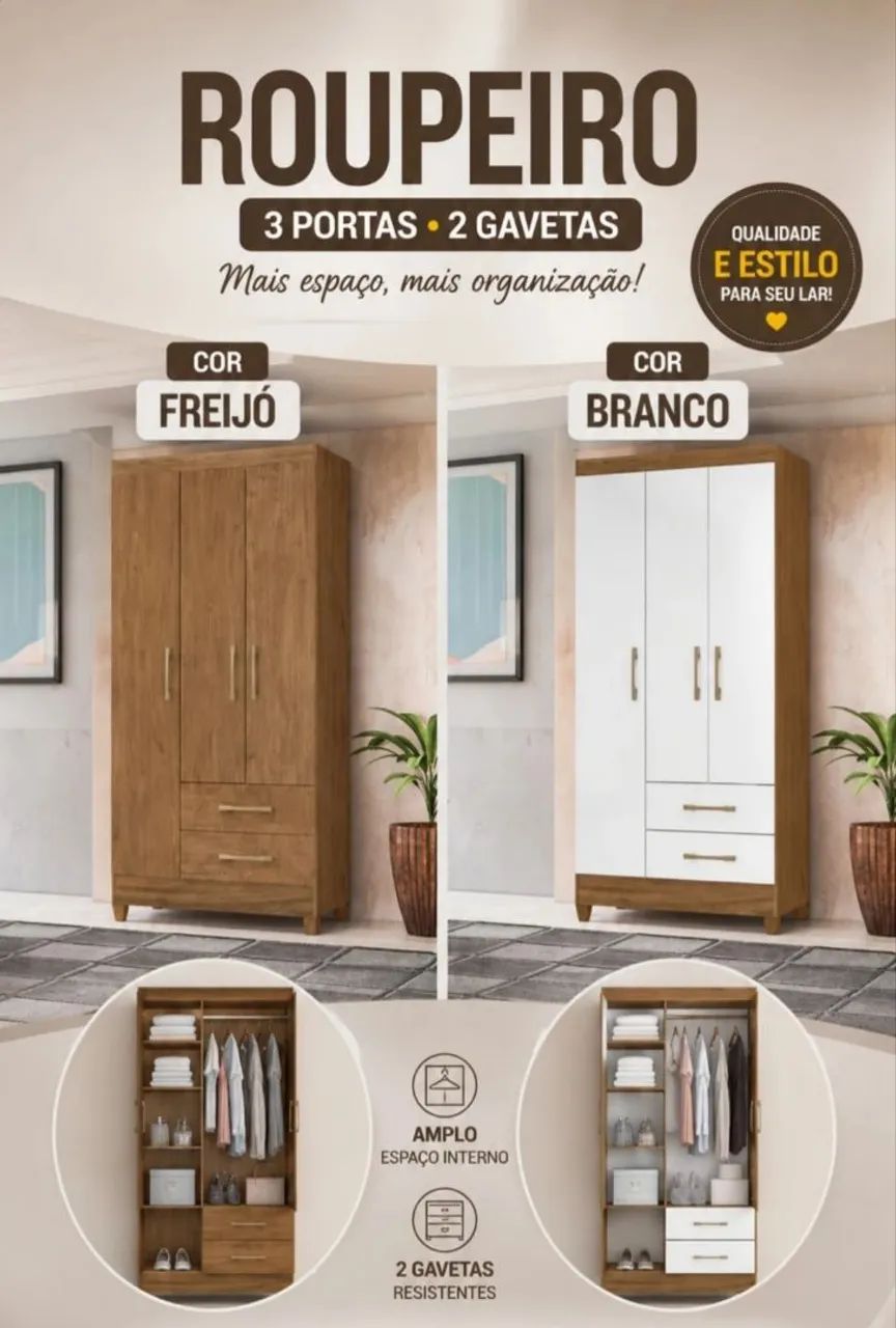 Super Oferta de Guarda Roupa Solteiro 100% MDF