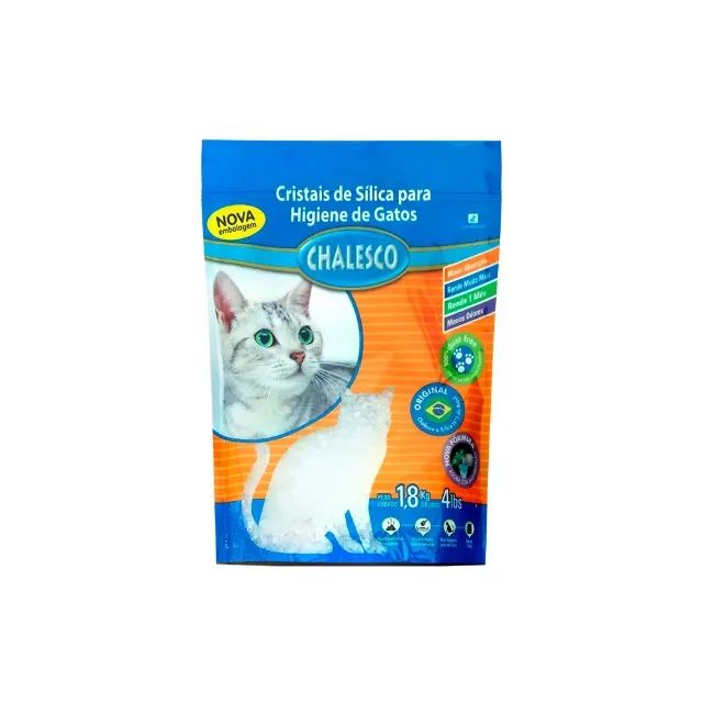 Areia Higiênica Chalesco com Cristais de Sílica para Gatos - 1,8kg