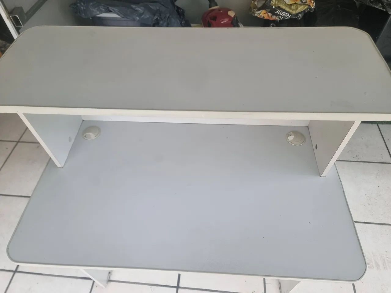 Balcão de madeira duplo  resistente branco  - Foto 3