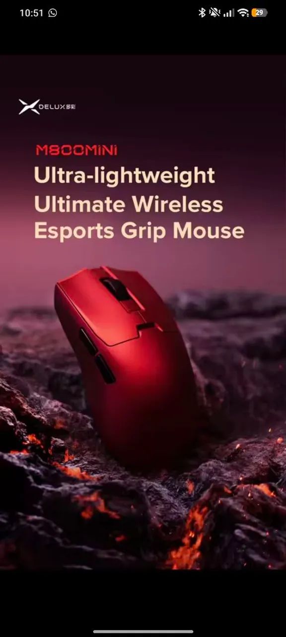 Mouse gamer Delux m800 mini RED