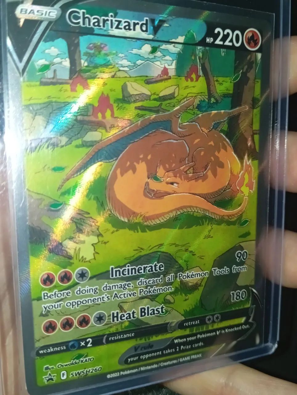 Carta Pokémon Charizard V 2022 INGLÊS Original em Perfeito Estado NM