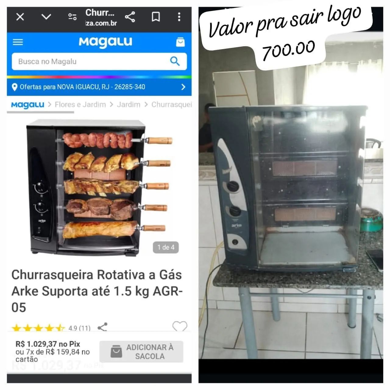 Churrasqueira de mesa 