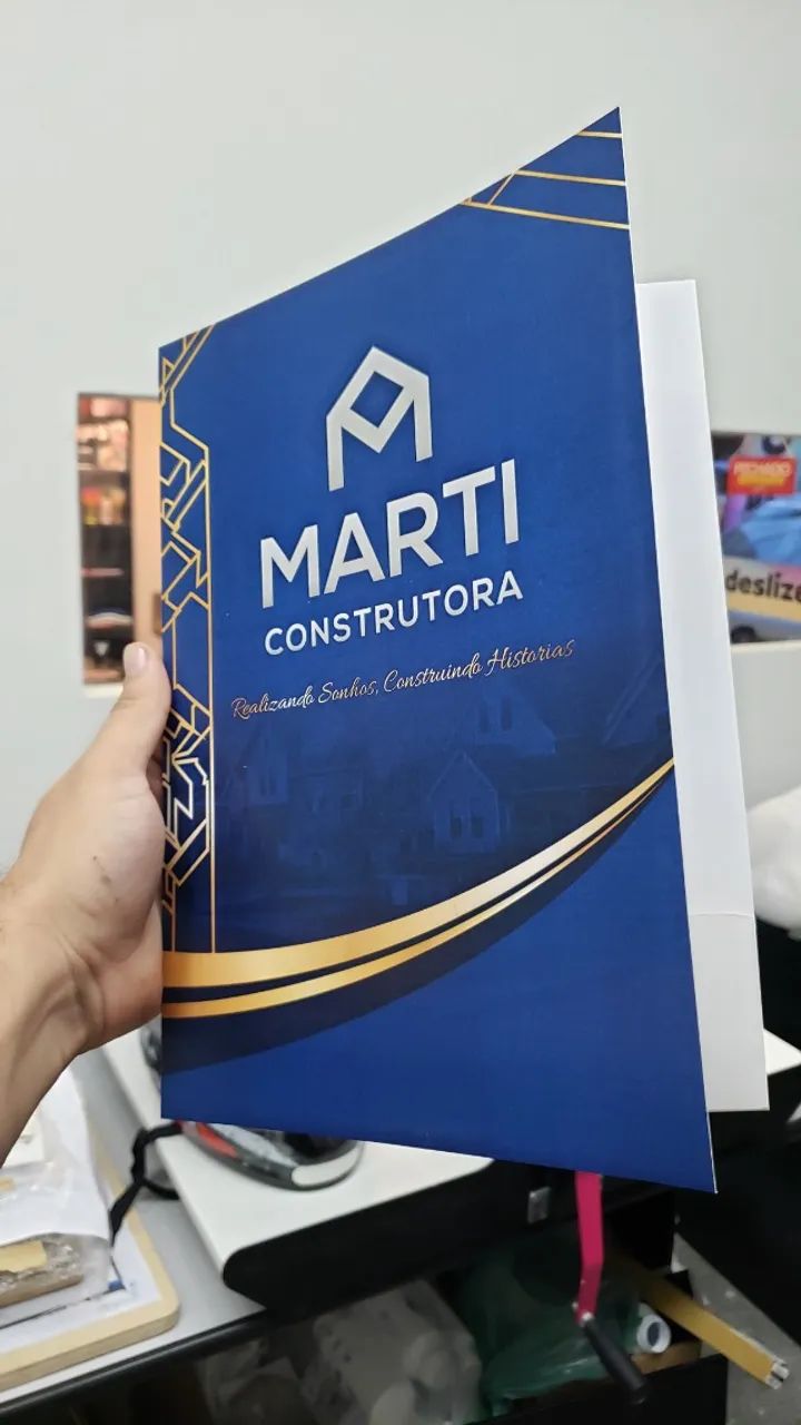 Pasta com orelha ou bolso personalizada com logomarca para documentos escritório - Foto 3