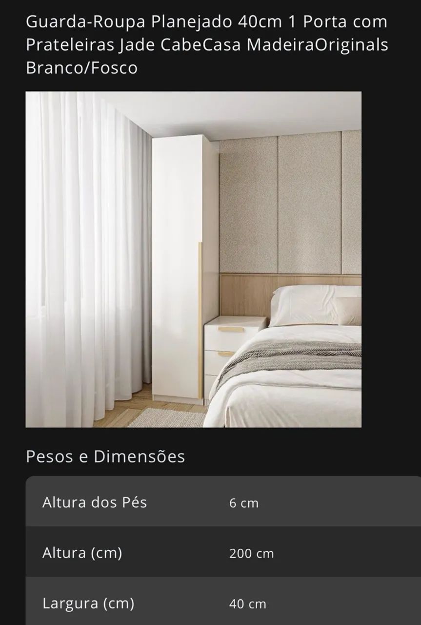 Guarda-roupa modulado - novo na caixa
