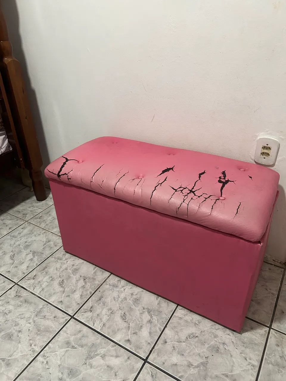 Puff Baú Rosa 2 Lugares - R$ 50 - Foto 4