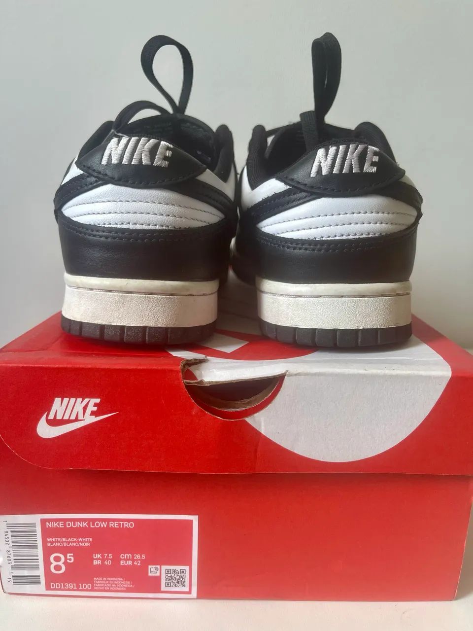 tênis nike dunk low panda original preto e branco tam 40 - Foto 3