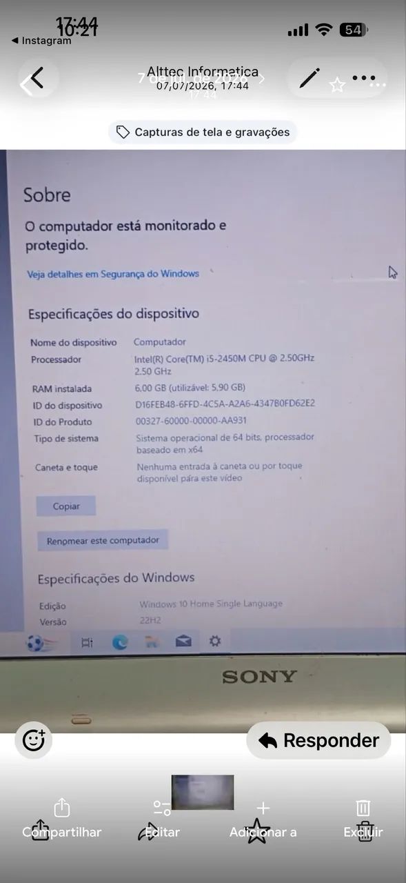 NOTE VAIO I5 - Foto 2