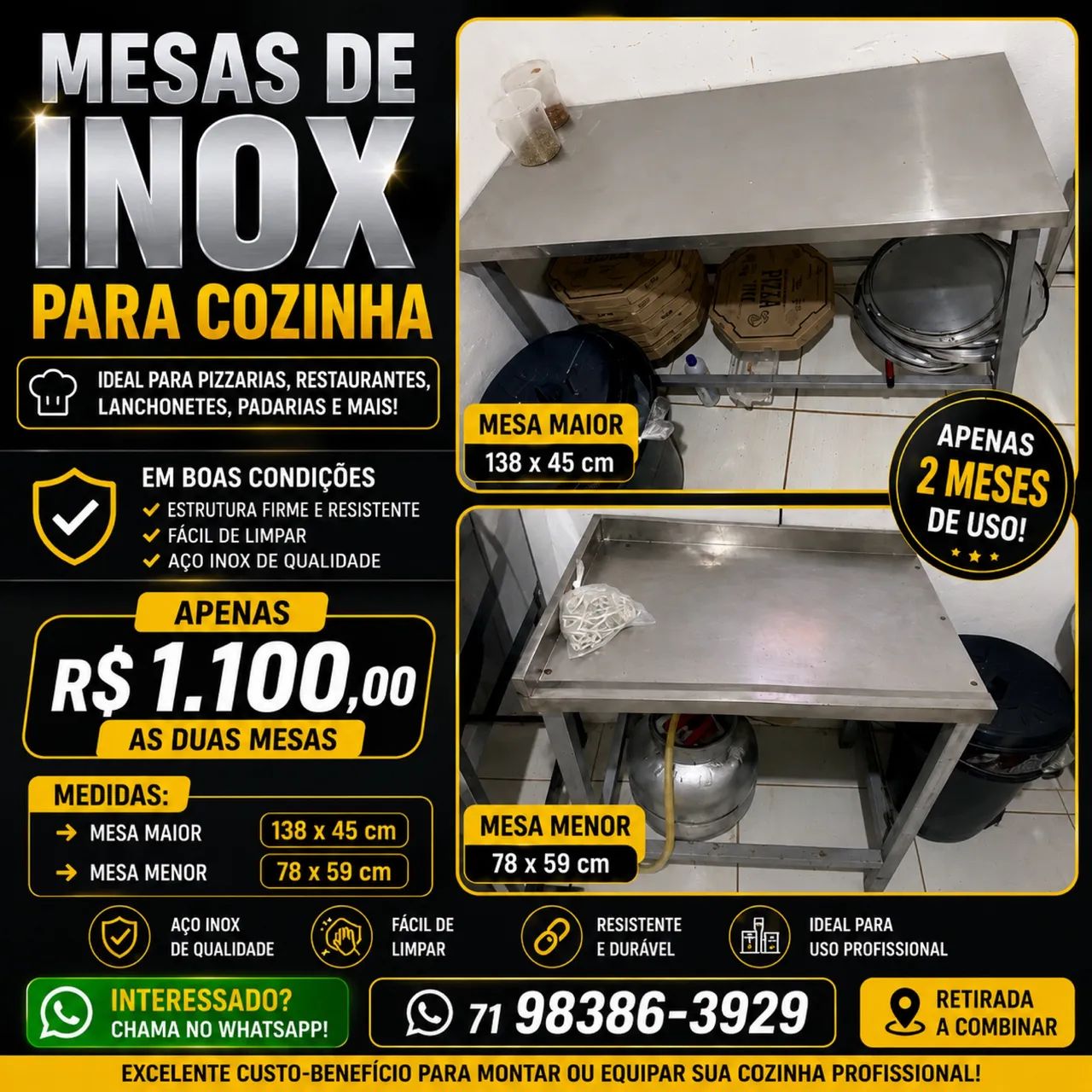 Mesas de inox - Foto 2