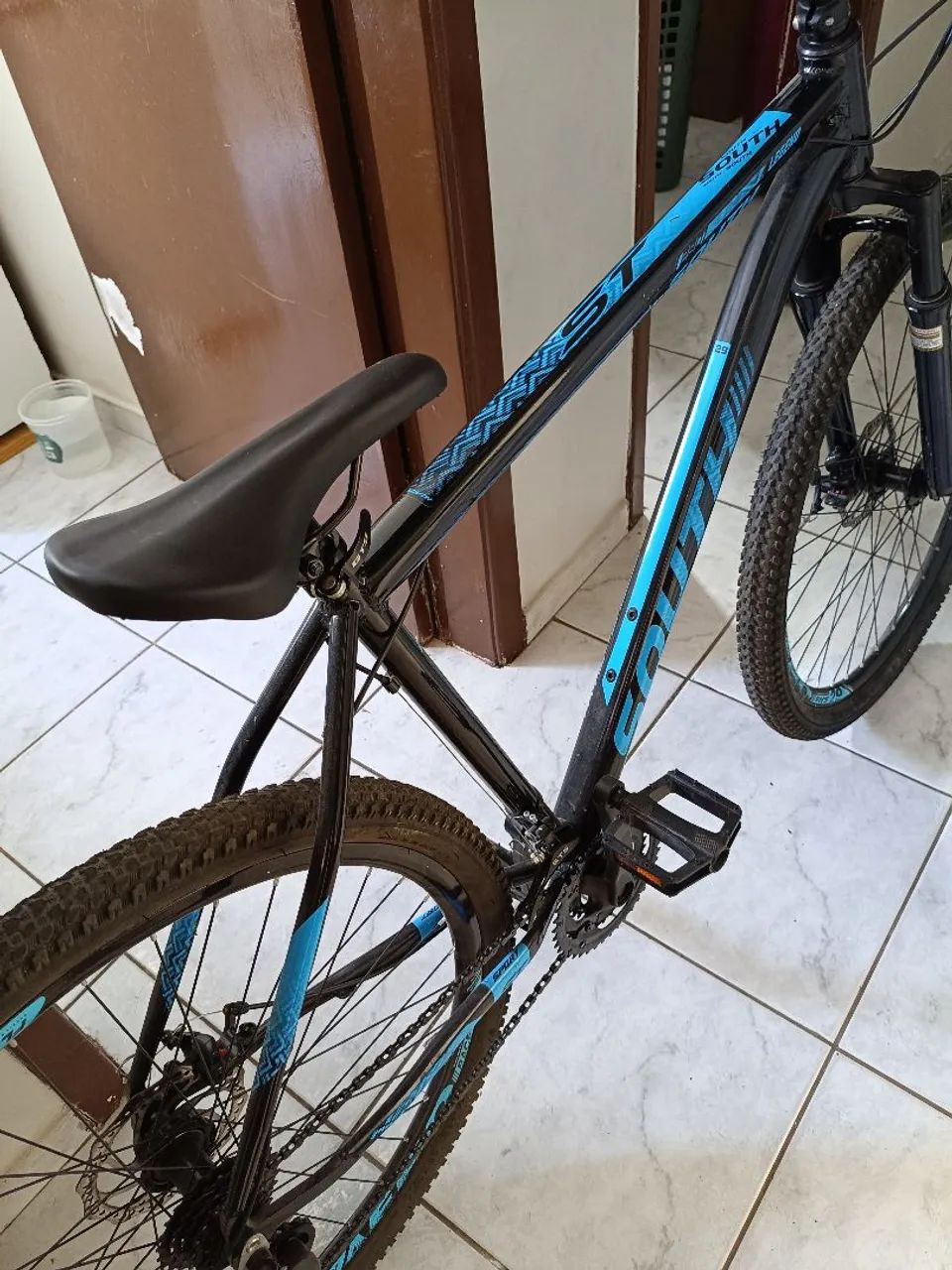Bicicleta South Cor Preta e Azul - Foto 3