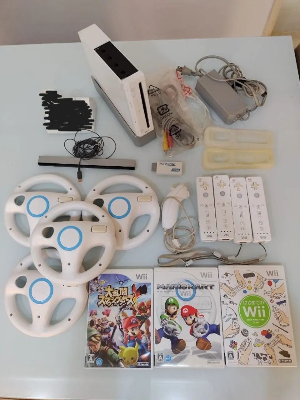 Videogame Nitendo Wii completo com acessórios e jogos