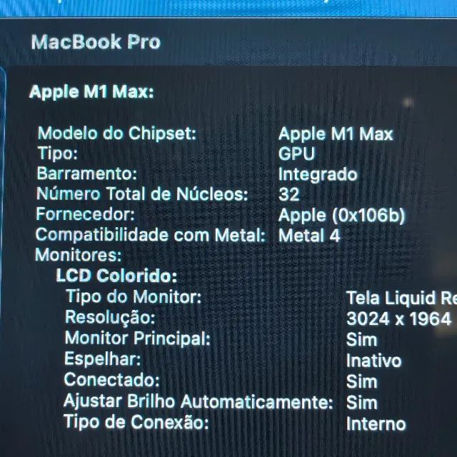 MACBOOK PRO 14" M1 MAX 64/1TB 32GPU - 261C - 83% - Foto 4