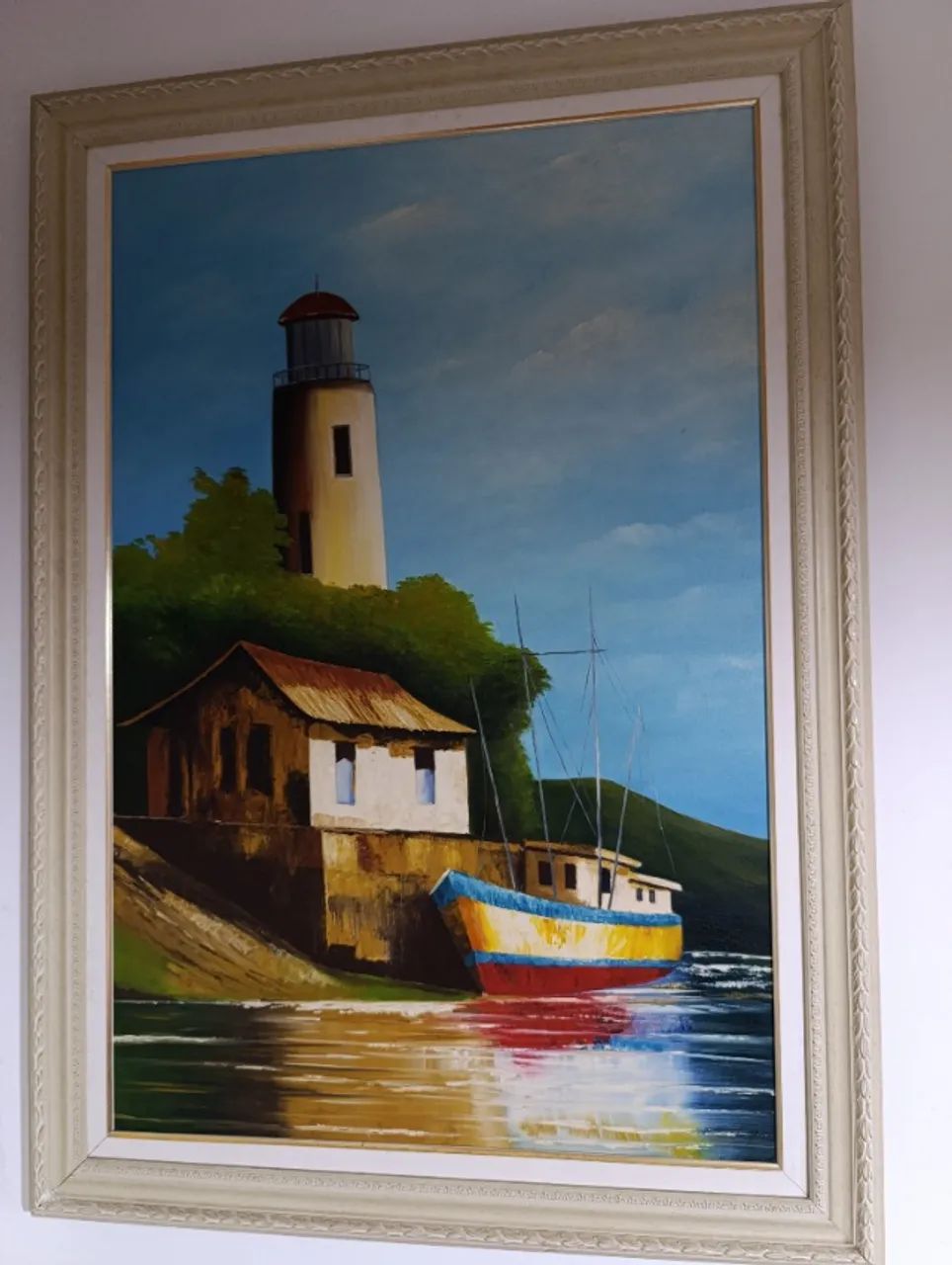 pintura barco a óleo 