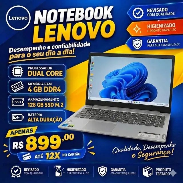 Notebook Lenovo - Muito zero -  Somos Loja - Foto 2