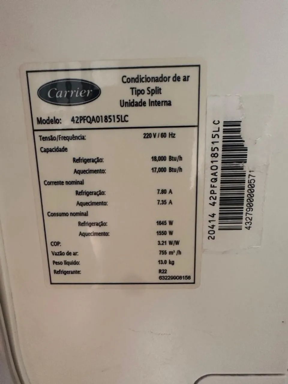 Ar condicionado - tipo split 18,000 BTUs 220v - Foto 3