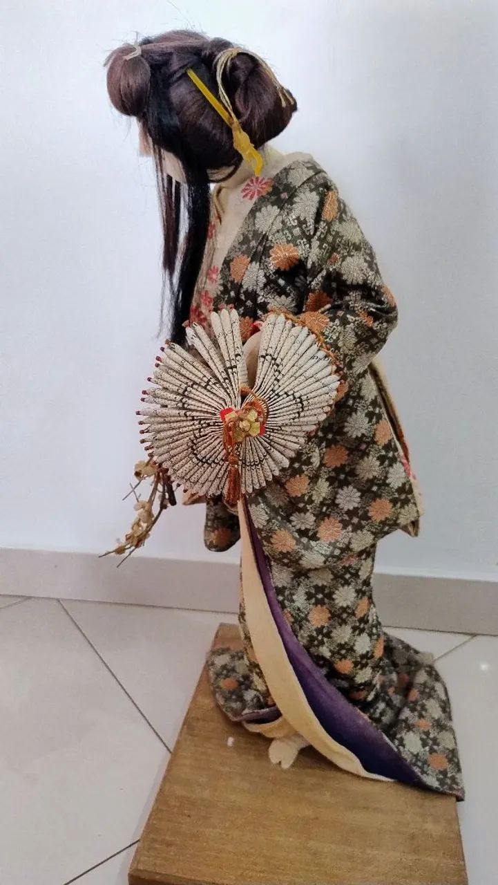 Boneca com kimono tradicional arte japonesa original do Japão  - Foto 6