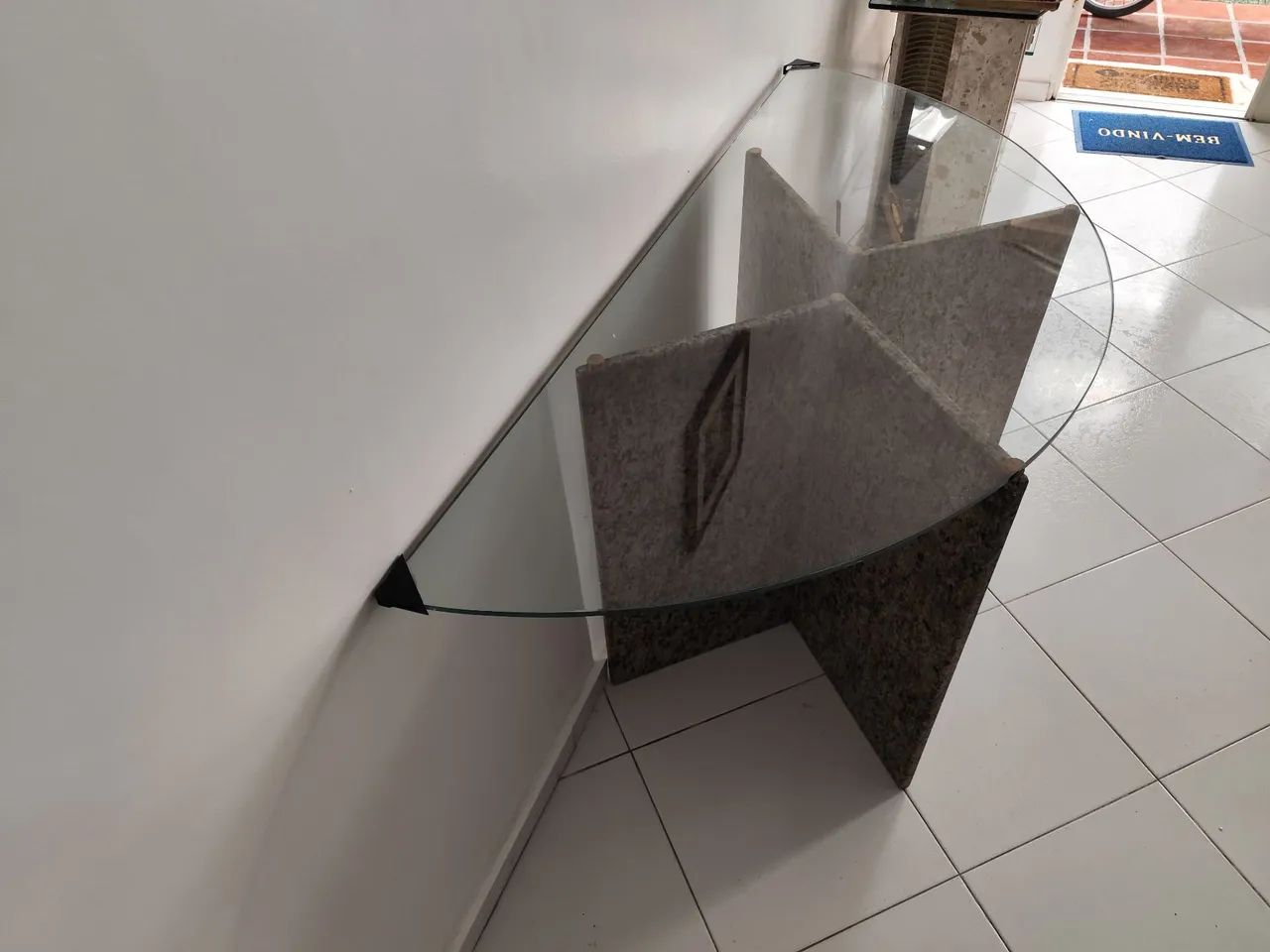 Mesa sala vidro e Pé Granito. - Foto 5