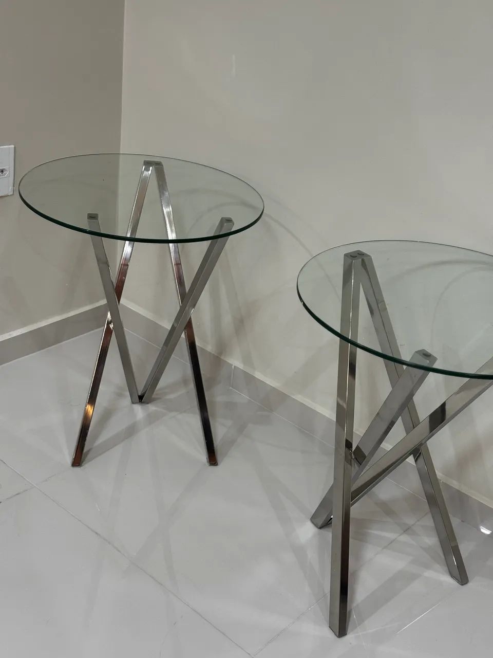 Mesa inox + mesas de canto 