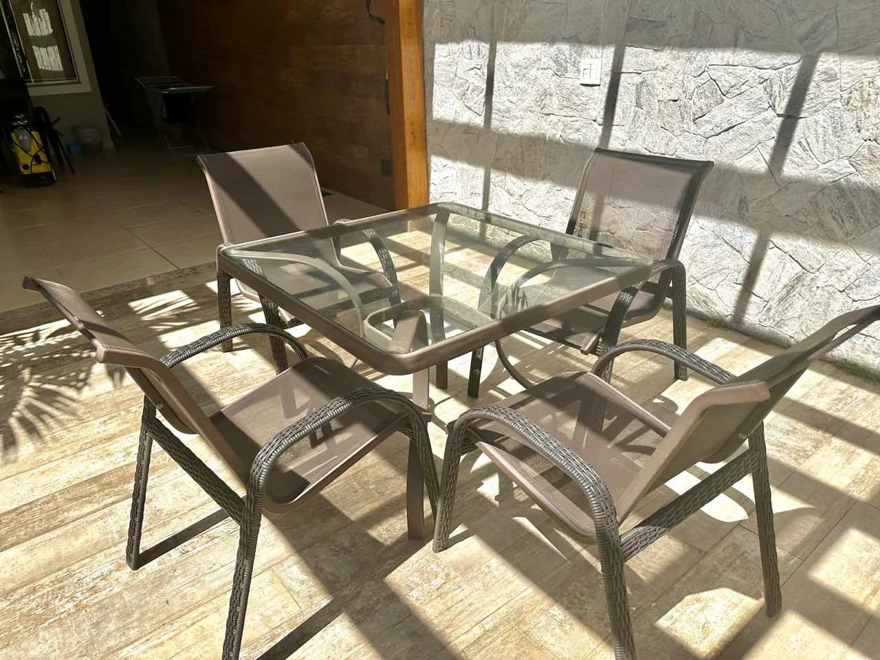CONJUNTO MESA EXTERNA PISCINA PINTURA ELETROSTATICA  - Foto 3