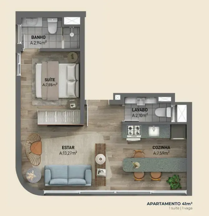 PLANTA 41m²