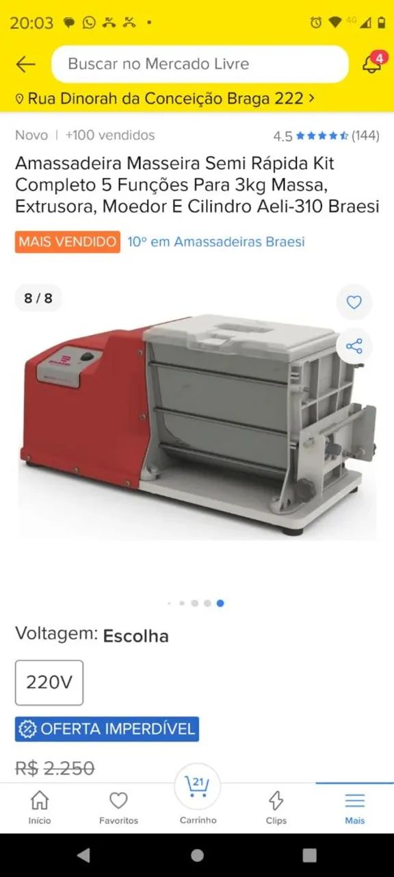 Máquina de massas - Eletroportáteis Para Cozinha e Limpeza - Cézar