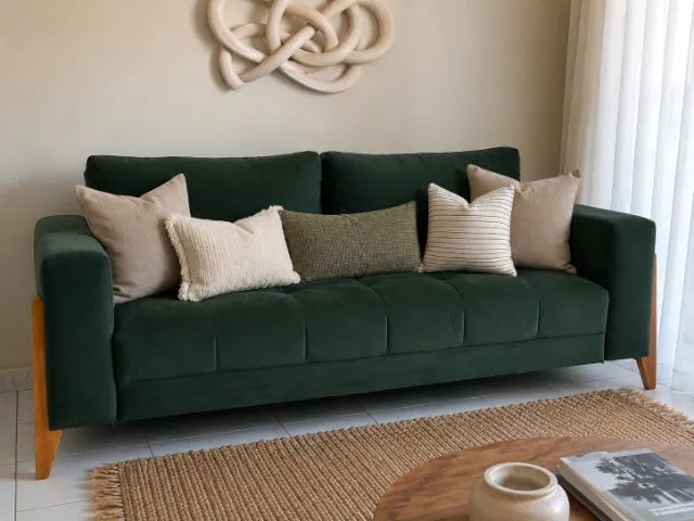 Sofá Verde de Sala de Estar