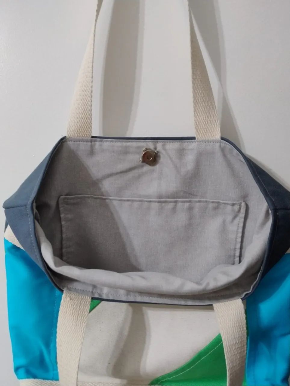 Bolsa artesanal jeans e tecido - Foto 4
