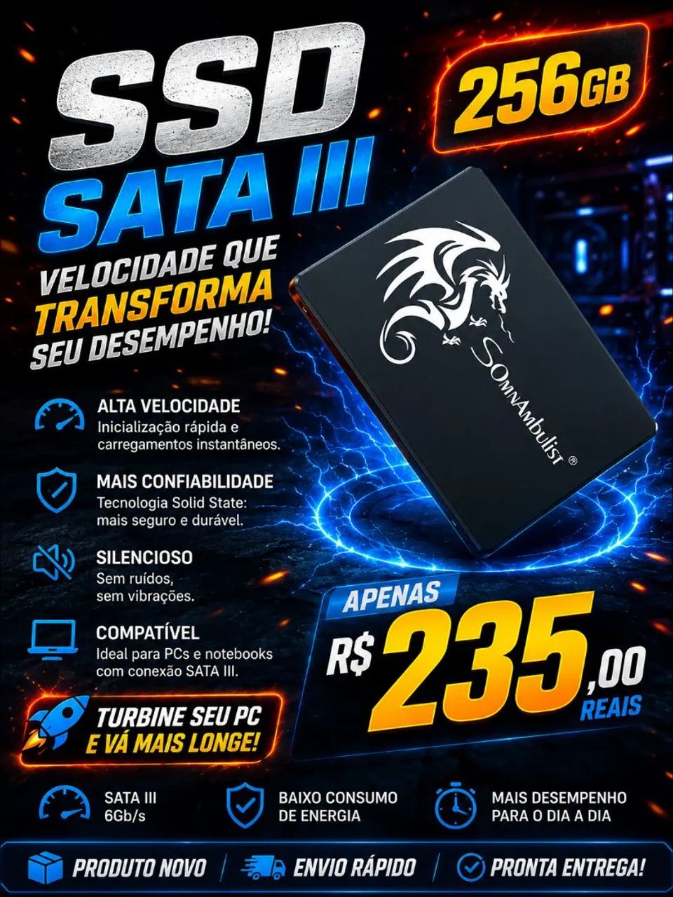 SSD SATA 256GB SOMNAMBULIST 