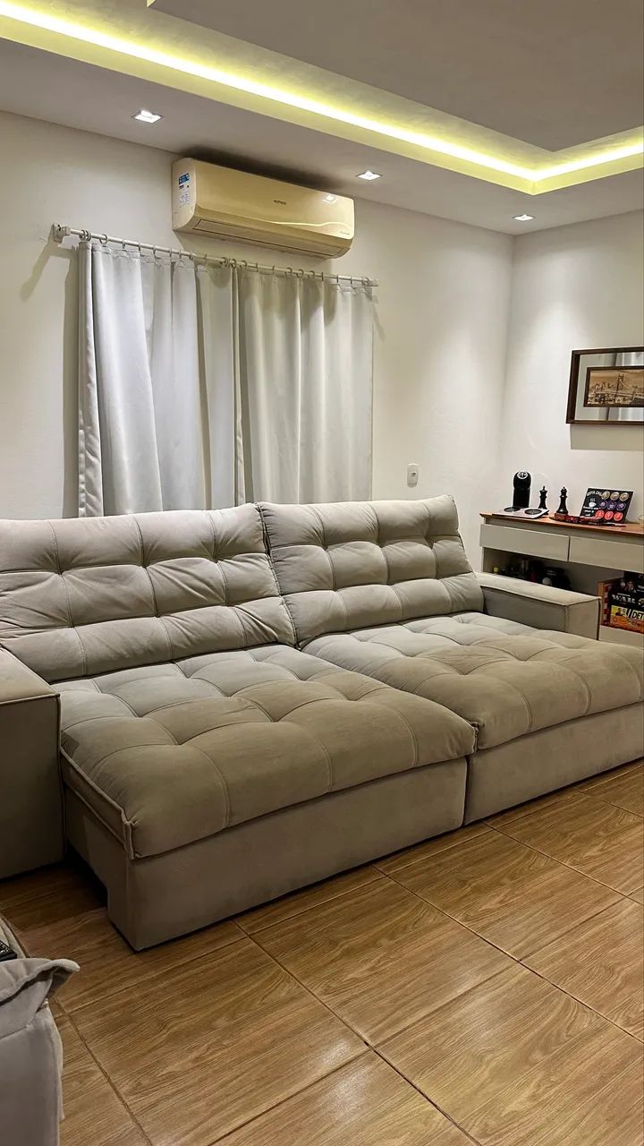 Sofá Retrátil Cinza - Foto 4