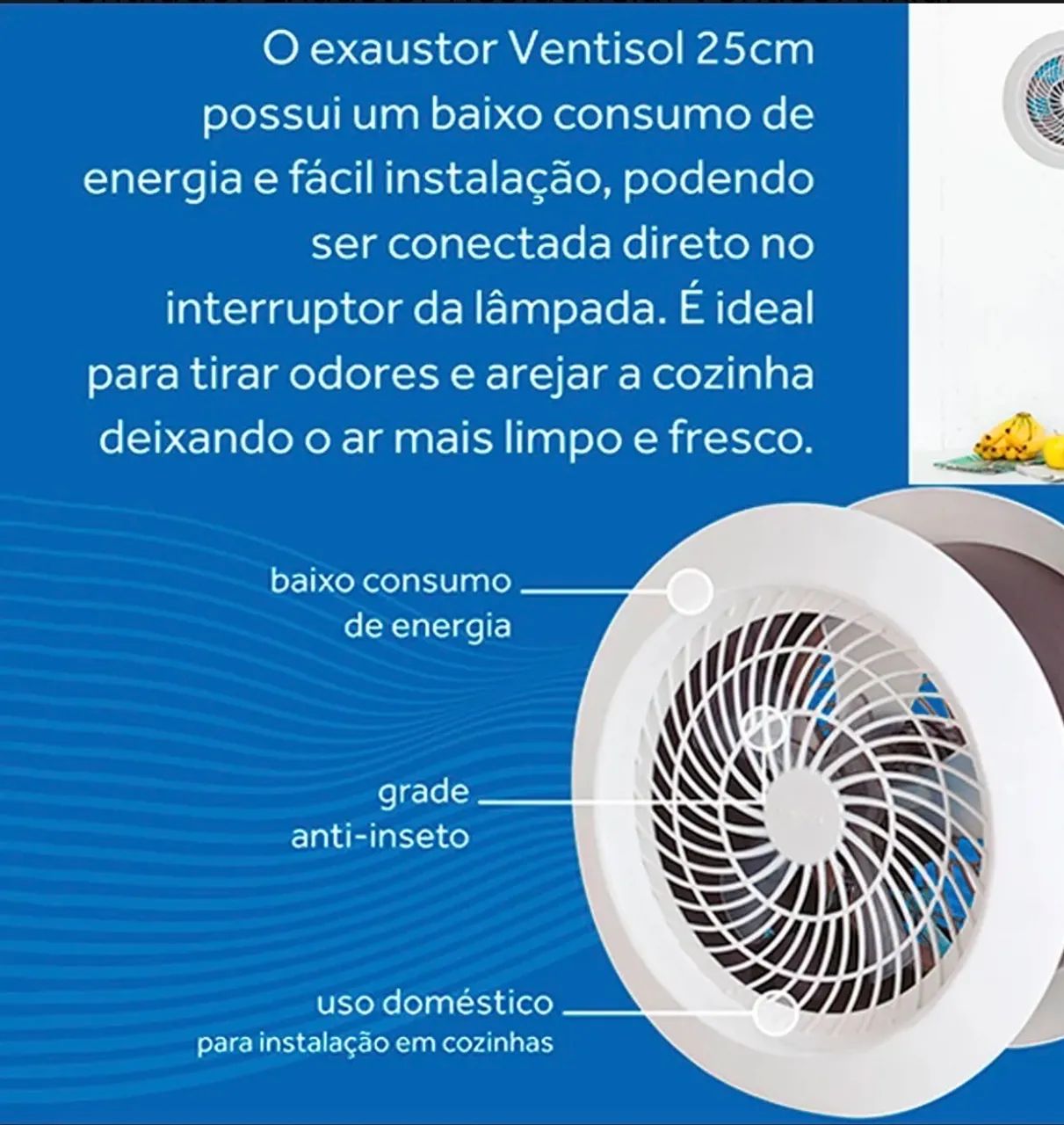 Exaustor 25cm Residencial - Ventisol 220v - Foto 3
