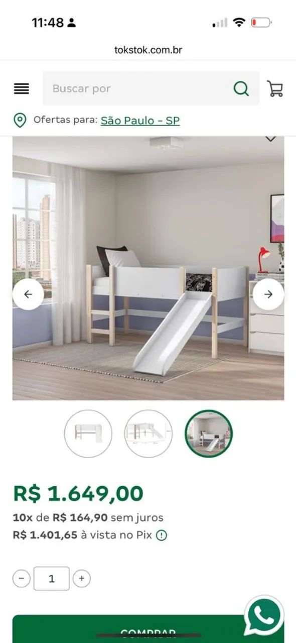 Cama com escorrego