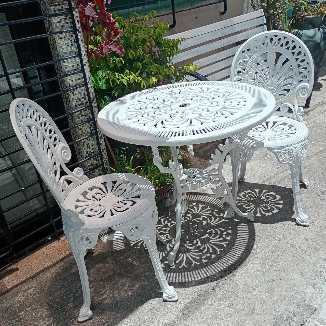 Mesa e cadeiras jardim alumínio  - Foto 3