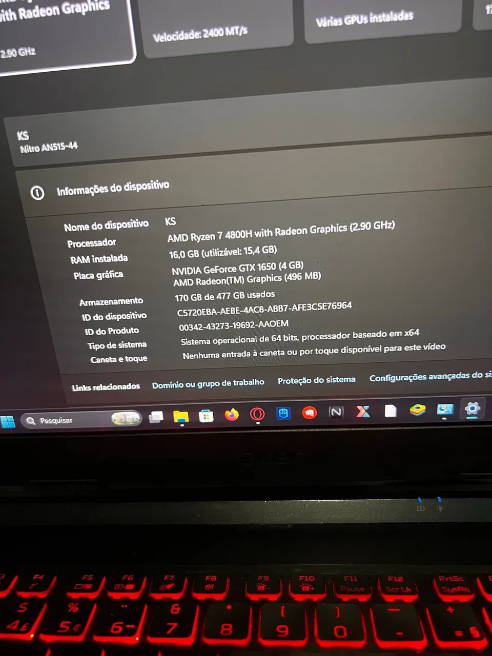 Notebook gamer Acer Nitro 5 - Foto 2