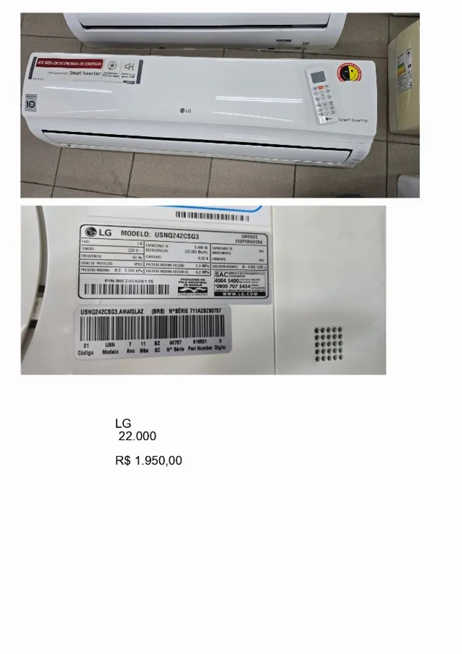 AR CONDICIONADO LG 