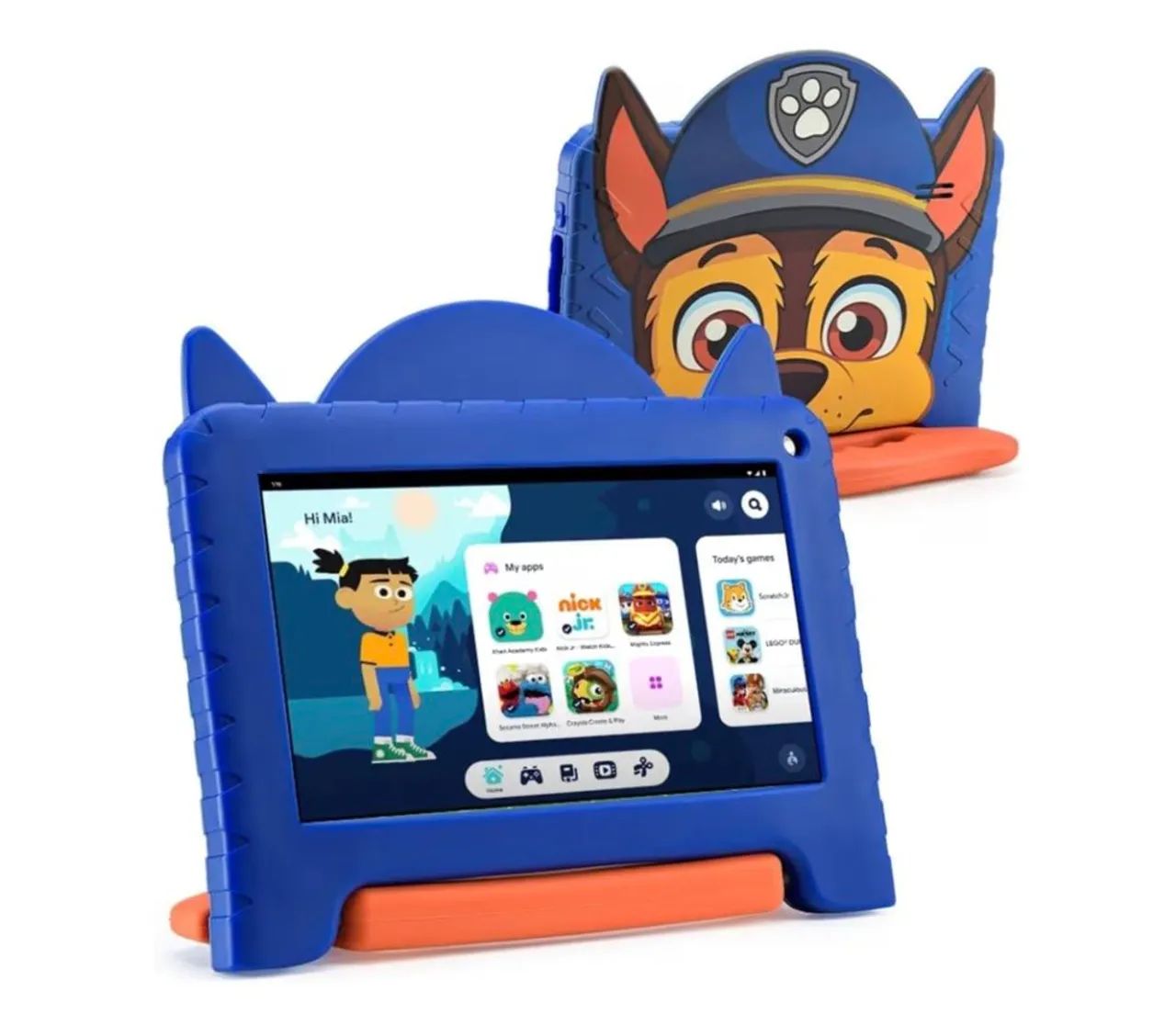 Tablet infantil patrulha canina chase, 4gb de ram e 64 GB tela 7 polegadas 