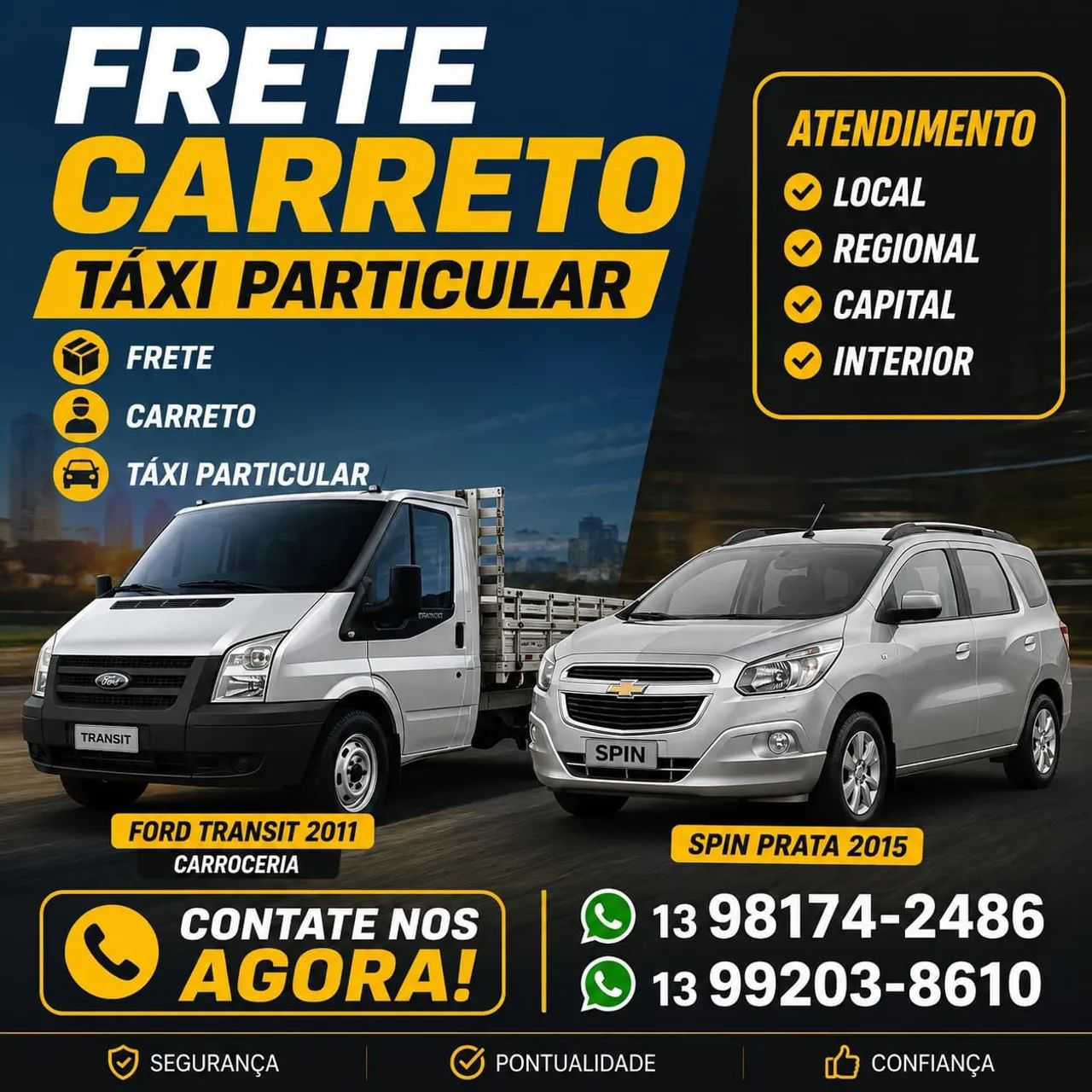 Frete carreto táxi particular 