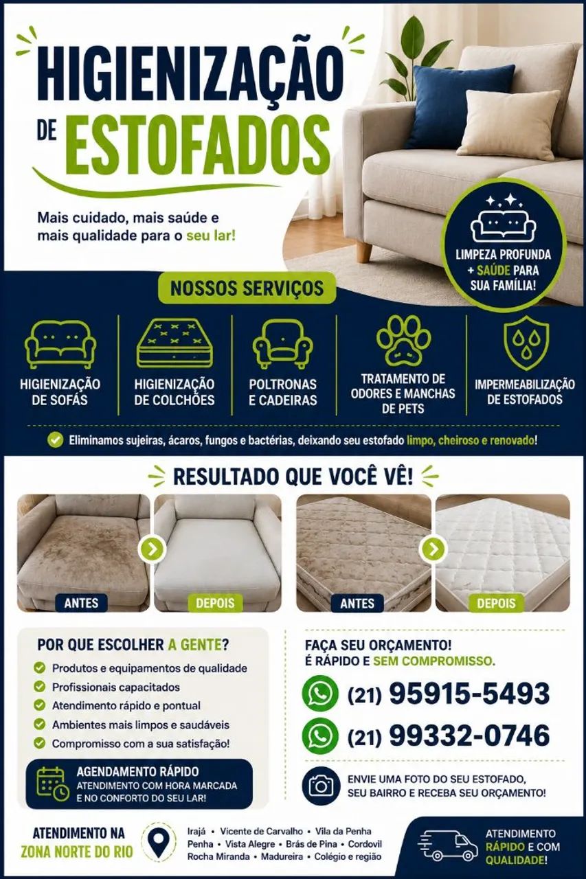 Higenização de estofados 