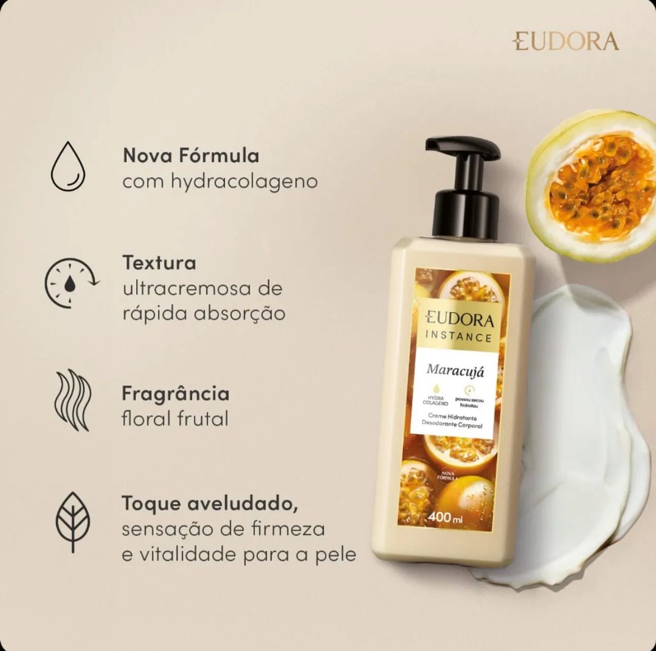 Creme Hidratante Maracujá Eudora - Foto 2