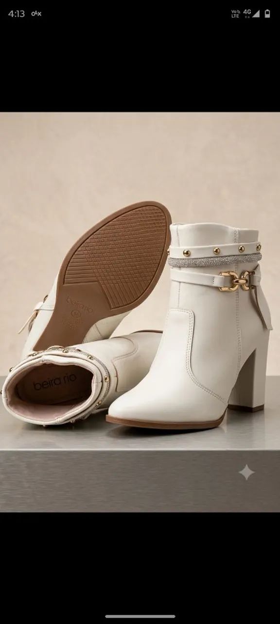 Botas beira rio off withe/branco com salto ? NOVO ? NUNCA USADO 