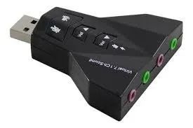 Adaptador Placa De Som Usb 7.1 Entrada P2 Fone E Microfone