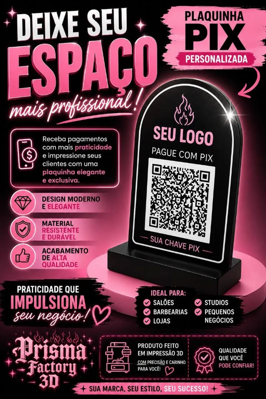 Plaquinha de pix personalizada