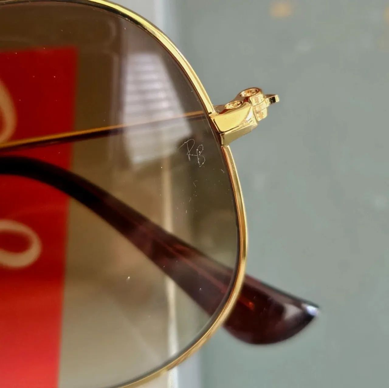 Ray ban aviador marrom degrade oculos de sol - Foto 3