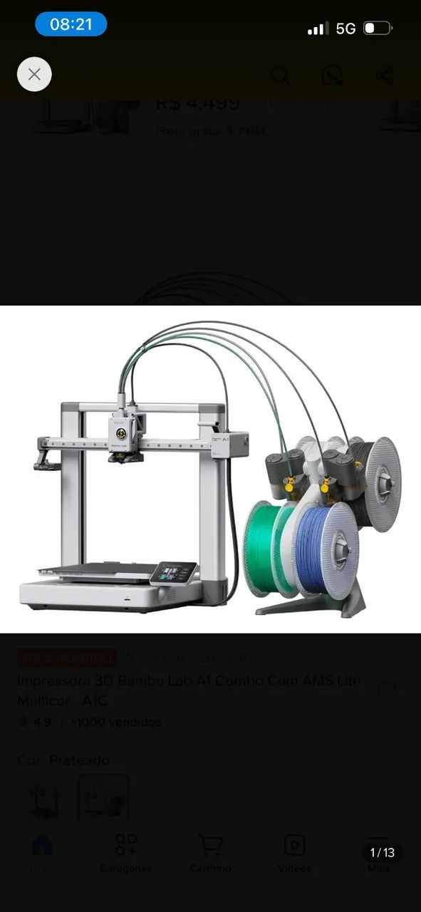 Impressora 3D | Bambu Lab A1 Combo - Foto 3