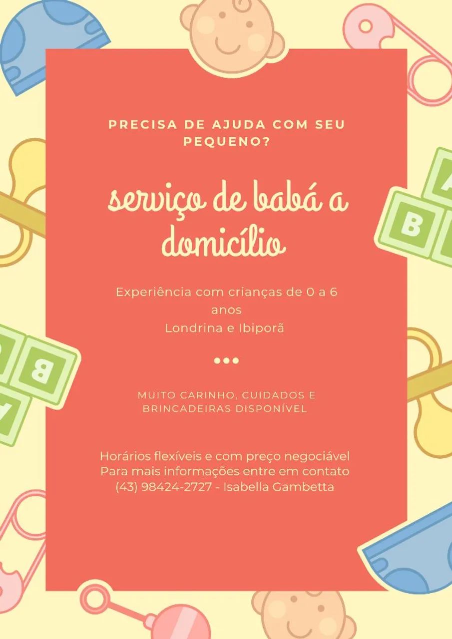 Serviço de babá a domicílio